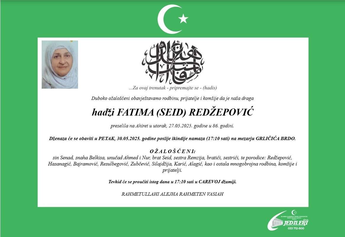 Hadži Fatima.jpg - Preselila hadži Fatima Redžepović, jedna od prvih članica Kluba prijatelja Radija BIR